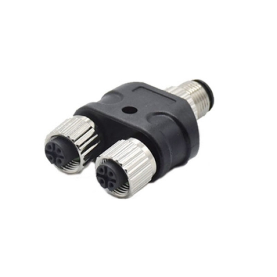 Twin distributor 1male to 2 female Y type M12 circular connector